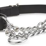 Heritage Leather & Chain Check Collar Black 60cm/24