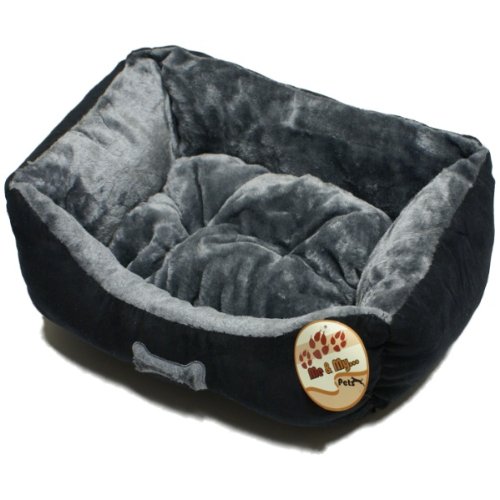 Me & My Black & Grey Small Super Soft Dog Bed