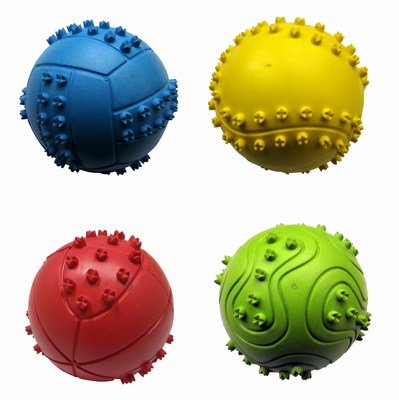 4 Soft Rubber Bouncy Ball Dog Toys