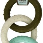 House of Paws Natural Rubber 3 Ring Link Set Dog Toy, Chocolate Flavour, One Size, 8-inch