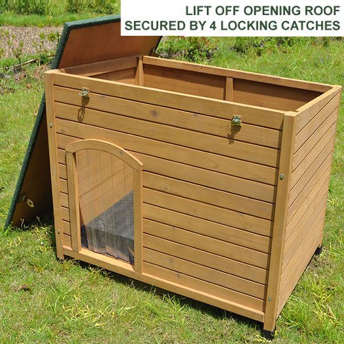FeelGoodUK Wooden Dog Kennel, 101 x 74 x 80 cm – Large ...