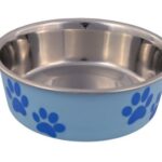 Trixie Stainless Steel Bowl with Plastic Coating, 17 cm Dia