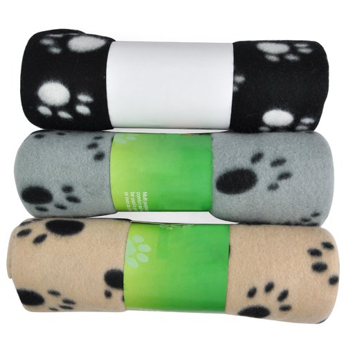 DIGIFLEX 3 x Large Dog Cat Pet Soft Fleece Blankets 68cm X 92cm