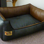 Similpelle Dog Bed/Sofa Artificial Leather 80 x 60 cm Black and Brown