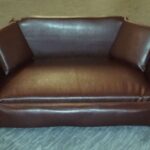 Zippy All Faux Leather Sofa Pet Dog Bed - Medium - Brown