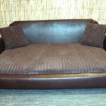 zippy faux leather sofa pet dog bed - extra large - brown