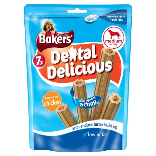 Bakers Dental Delicious Chicken for Medium Dogs 200 g, Pack of 6