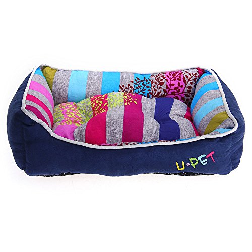 FACILLA® Puppy Pet Dog Cat Bed House Cushion Nest Mat Pad Cute Royal Blue Stripe S