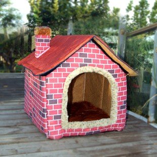 Brick Wall Style Pet House Large/Dog Bed Large S/M/L Pink