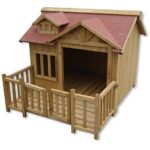 XL Outdoor Dog Kennel Dog House with Veranda Massive Wood